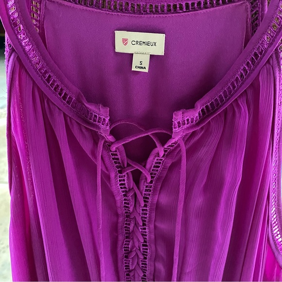 Cremieux Liam Lace Up Front Maxi Dress in Bright Mauve Women’s size small - Picture 4 of 8